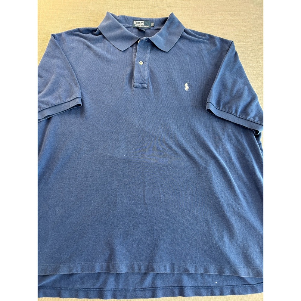 Polo Ralph Lauren Men's Light Navy Pique Polo Short Sleeve Big Tall 3XB